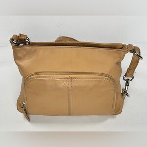 Tignanello tan Leather Crossbody Bag